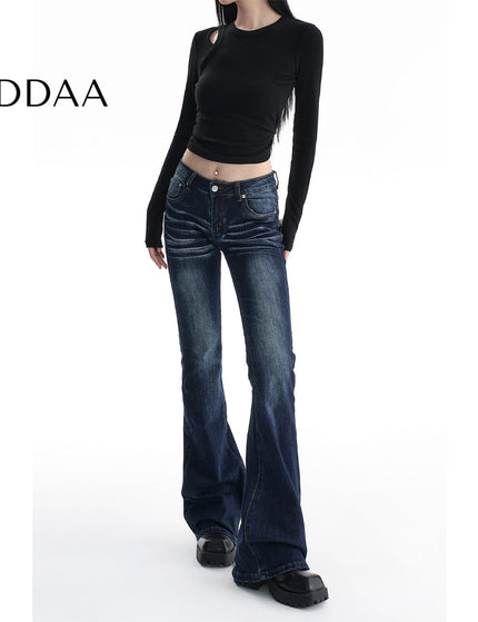 Blue Stretch Slim Fit Bootcut Jeans for Women - XS / Dark Blue - Women’s Jeans