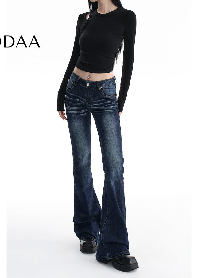 Blue Stretch Slim Fit Bootcut Jeans for Women - XS / Dark Blue - Women’s Jeans