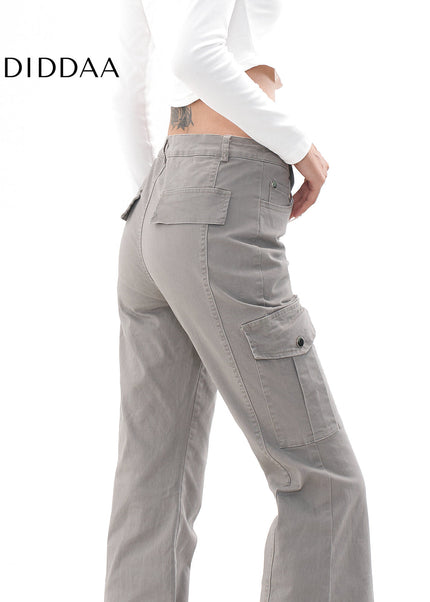 Blue Stretch Slim Micro Flare Cargo Jeans Women - Women’s Jeans