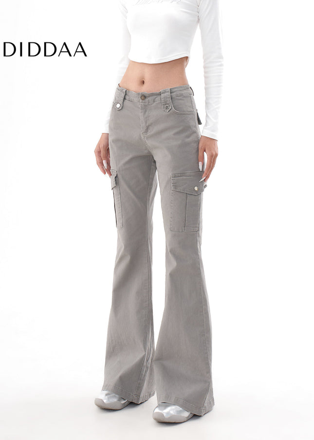 Blue Stretch Slim Micro Flare Cargo Jeans Women - Women’s Jeans