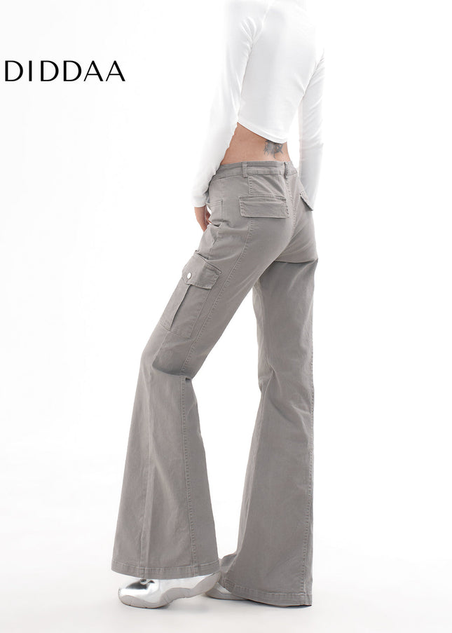 Blue Stretch Slim Micro Flare Cargo Jeans Women - Women’s Jeans