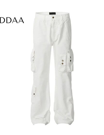 Blue Tie-Dye Gradient Cargo Jeans for Men - S / White - Men’s Jeans