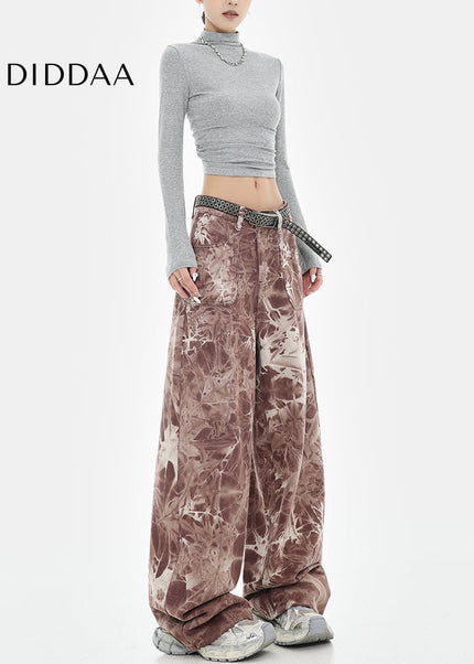 Blue Tie-Dye High-Waisted Wide-Leg Jeans - Women’s Jeans