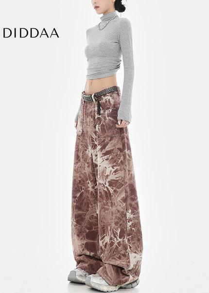 Blue Tie-Dye High-Waisted Wide-Leg Jeans - Women’s Jeans