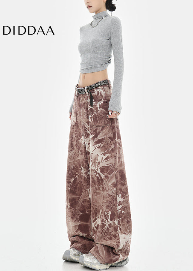 Blue Tie-Dye High-Waisted Wide-Leg Jeans - Women’s Jeans