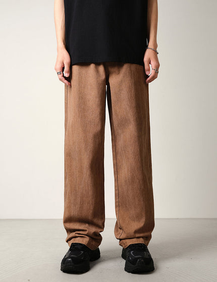 Blue Tie-Dye Loose Drape Wide-Leg Structural Jeans - 28 / Brown - Men’s Jeans