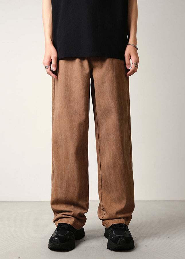 Blue Tie-Dye Loose Drape Wide-Leg Structural Jeans - 28 / Brown - Men’s Jeans