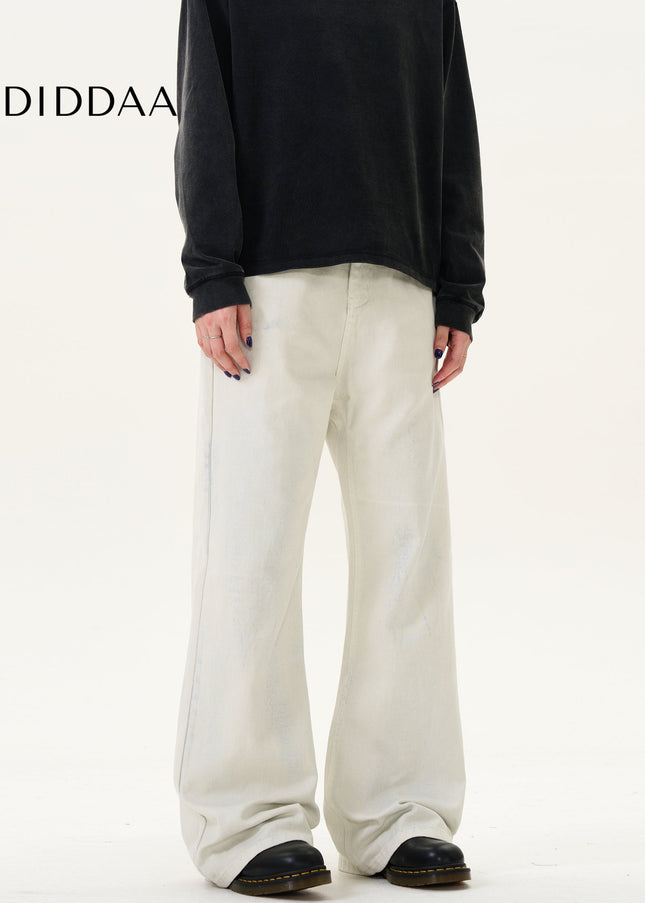 Blue Tie-Dye Loose Fit Bootcut Jeans for Men and Women - Men’s Jeans