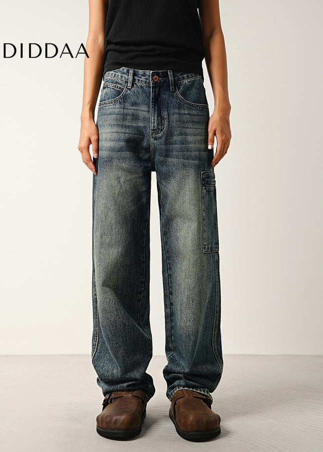 Blue Trendy Wash Retro Workwear Jeans for All - Men’s Jeans