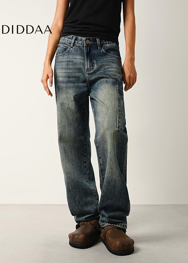 Blue Trendy Wash Retro Workwear Jeans for All - Men’s Jeans