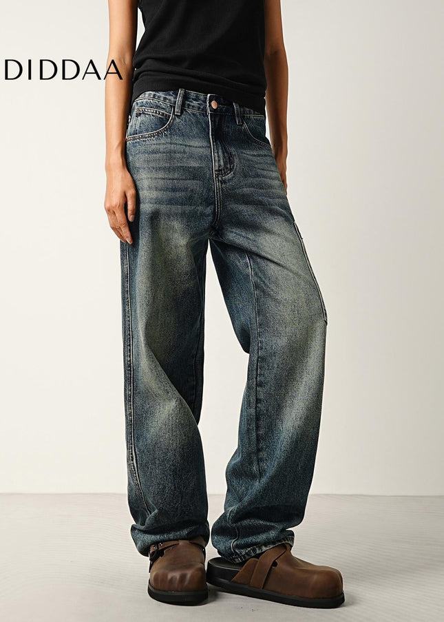 Blue Trendy Wash Retro Workwear Jeans for All - Men’s Jeans