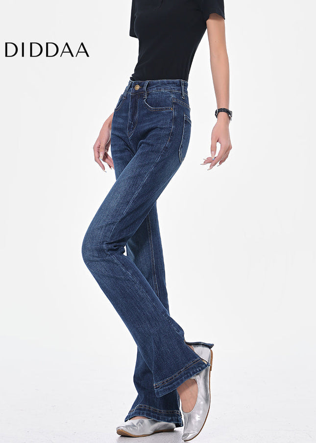 Blue Vintage Bootcut Jeans with Horseshoe Design - Women’s Jeans