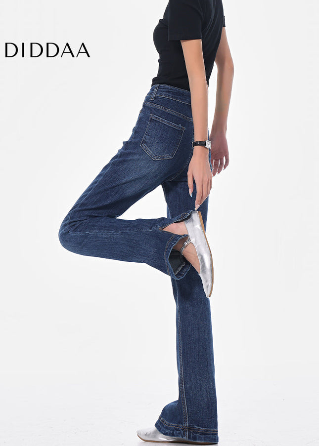 Blue Vintage Bootcut Jeans with Horseshoe Design - Women’s Jeans