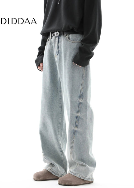 Blue Vintage Distressed Bootcut Jeans Men’s Autumn Pants - Men’s Jeans