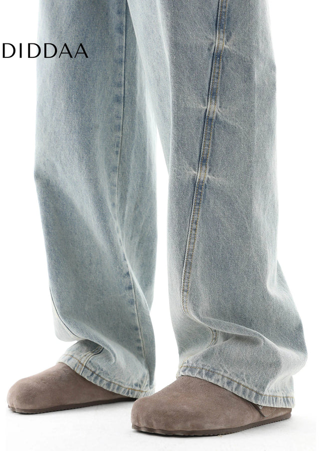 Blue Vintage Distressed Bootcut Jeans Men’s Autumn Pants - Men’s Jeans