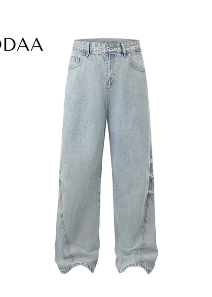 Blue Vintage Distressed Bootcut Jeans Men’s Autumn Pants - S / Blue - Men’s Jeans