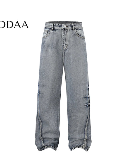 Blue Vintage Distressed Bootcut Jeans Men’s Autumn Pants - S / Grey - Men’s Jeans