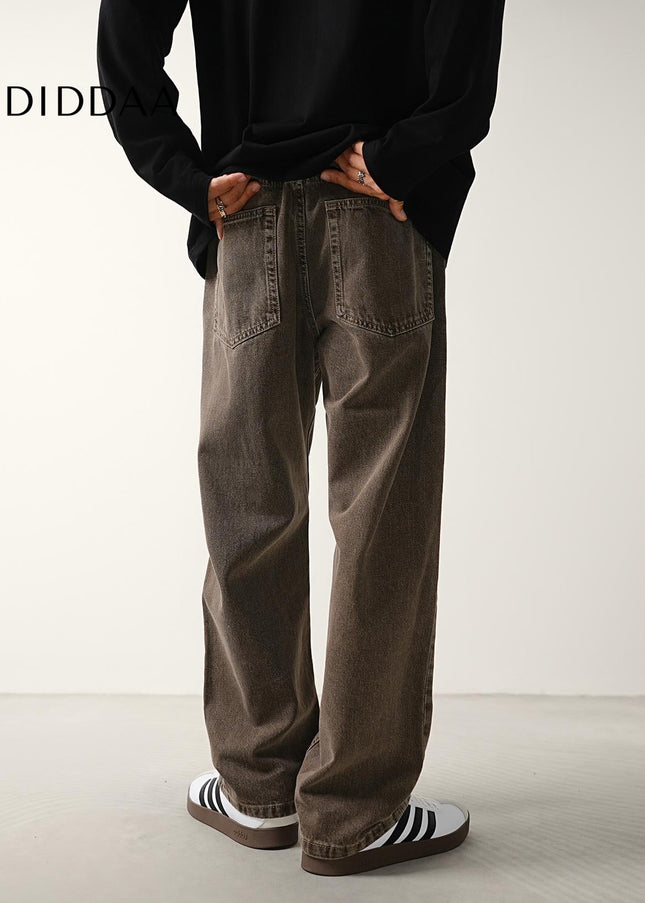 Blue Vintage Distressed Casual Jeans with Drawstring Waist - Men’s Jeans