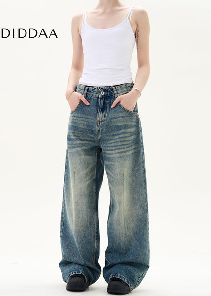 Blue Vintage Distressed Loose Fit Jeans - Men’s Jeans
