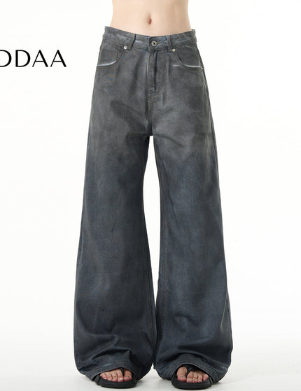 Blue Vintage Gradient Wash Loose Straight Jeans - S / Dark Blue - Men’s Jeans