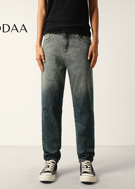 Blue Vintage Gradient Wash Micro Tapered Stretch Jeans - 28 / Dark Blue - Men’s Jeans