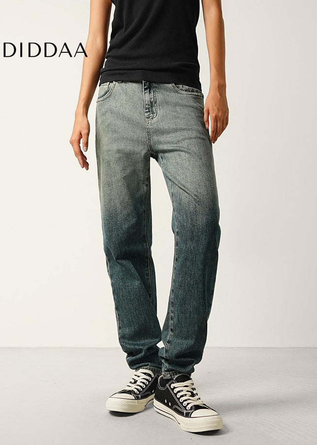 Blue Vintage Gradient Wash Micro Tapered Stretch Jeans - Men’s Jeans
