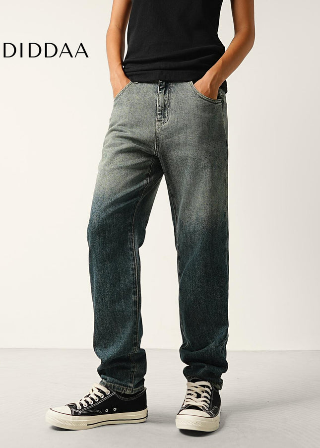 Blue Vintage Gradient Wash Micro Tapered Stretch Jeans - Men’s Jeans