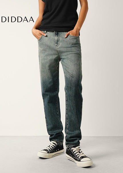Blue Vintage Gradient Wash Micro Tapered Stretch Jeans - Men’s Jeans