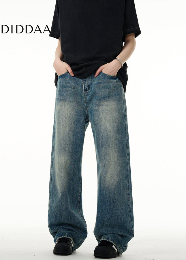 Blue Vintage Loose Fit Jeans for Men and Women - Men’s Jeans