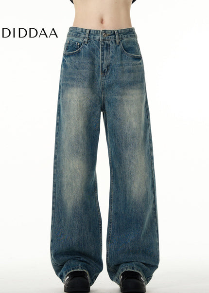 Blue Vintage Loose Fit Jeans for Men and Women - Men’s Jeans