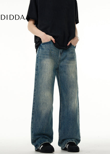 Blue Vintage Loose Fit Jeans for Men and Women - Men’s Jeans