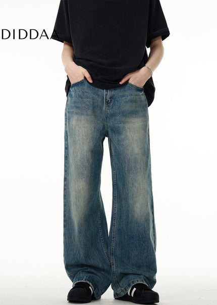 Blue Vintage Loose Fit Jeans for Men and Women - Men’s Jeans