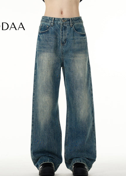 Blue Vintage Loose Fit Jeans for Men and Women - S / Dark Blue - Men’s Jeans