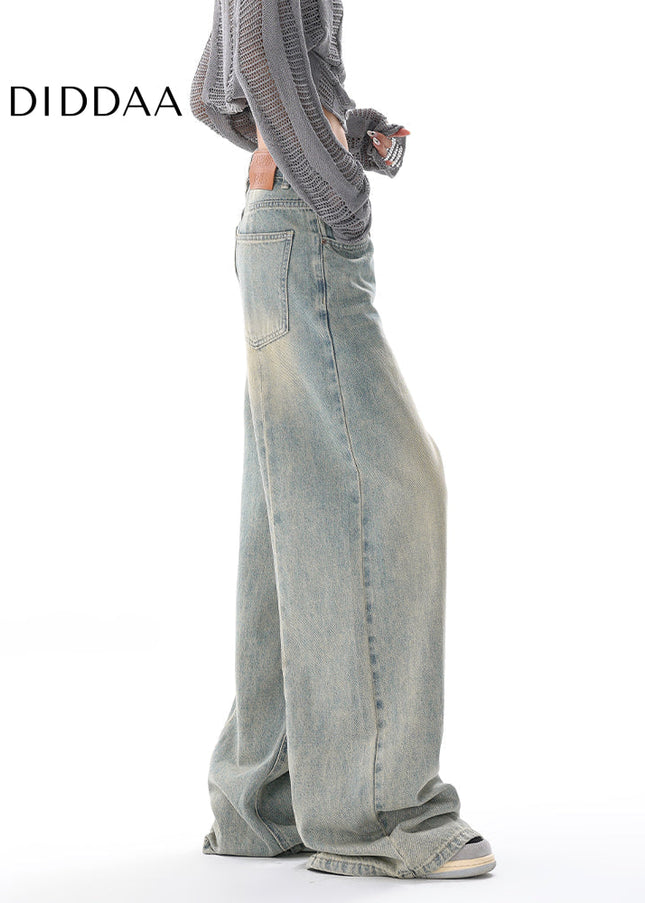 Blue Vintage Loose Fit Wide Leg Jeans Women’s Pants - Women’s Jeans