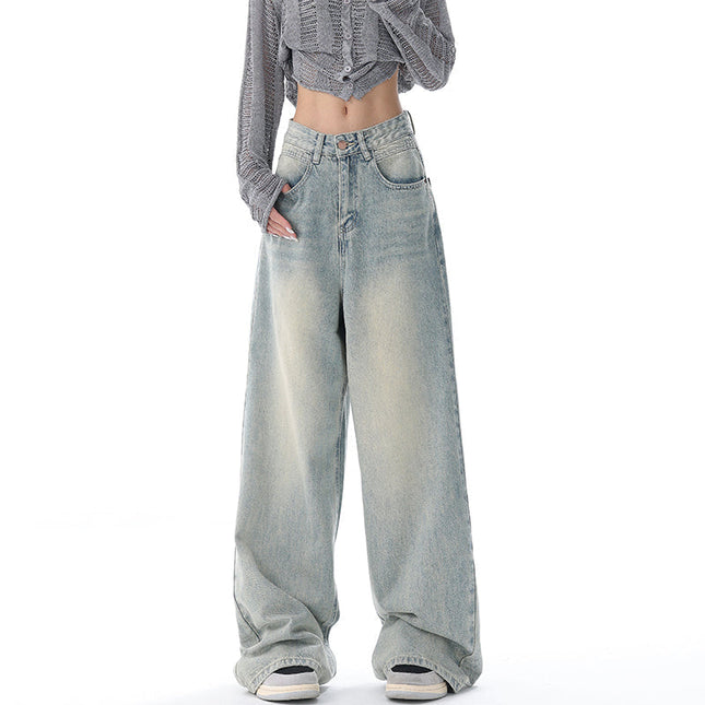 Blue Vintage Loose Fit Wide Leg Jeans Women’s Pants - Women’s Jeans