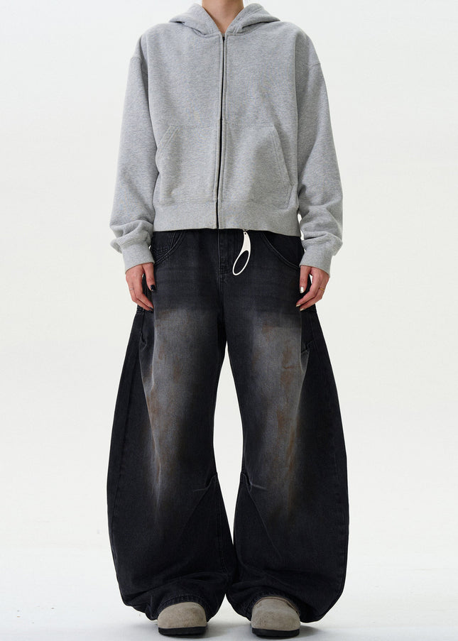 Blue Vintage Spray Scimitar Jeans Loose Casual Fit - Men’s Jeans