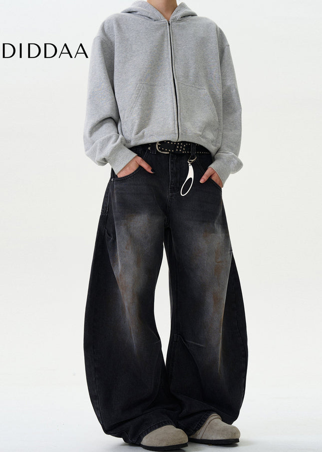 Blue Vintage Spray Scimitar Jeans Loose Casual Fit - Men’s Jeans