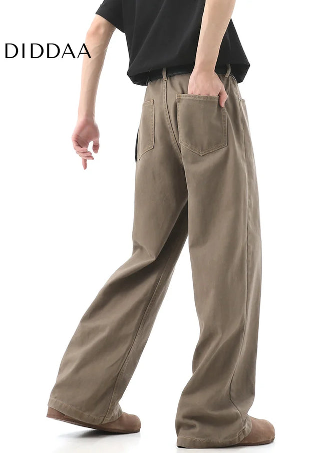 Blue Vintage Straight-Leg Jeans for Men Casual Trousers - Men’s Jeans