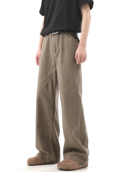 Blue Vintage Straight-Leg Jeans for Men Casual Trousers - Men’s Jeans