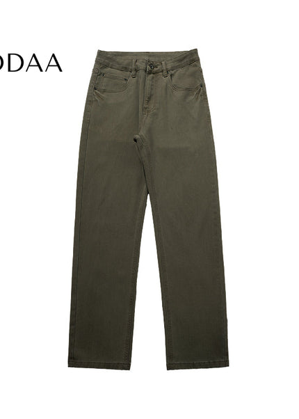 Blue Vintage Stretch Straight Jeans for Men Casual Wear - 28 / Green - Men’s Jeans
