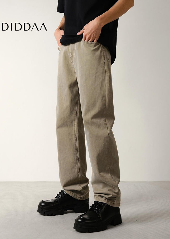 Blue Vintage Stretch Straight Jeans for Men Casual Wear - Men’s Jeans