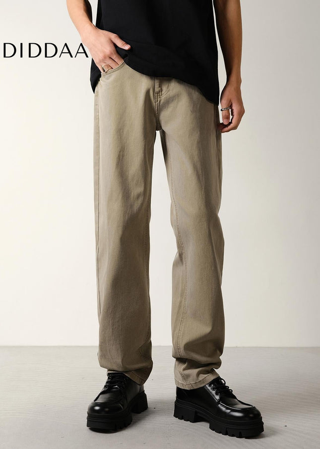 Blue Vintage Stretch Straight Jeans for Men Casual Wear - Men’s Jeans