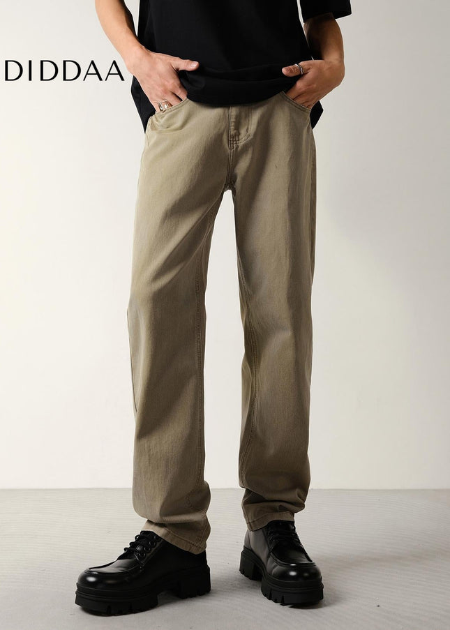 Blue Vintage Stretch Straight Jeans for Men Casual Wear - Men’s Jeans