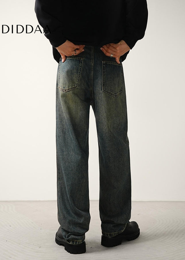 Blue Vintage Wash Distressed Casual Jeans for Men - Men’s Jeans