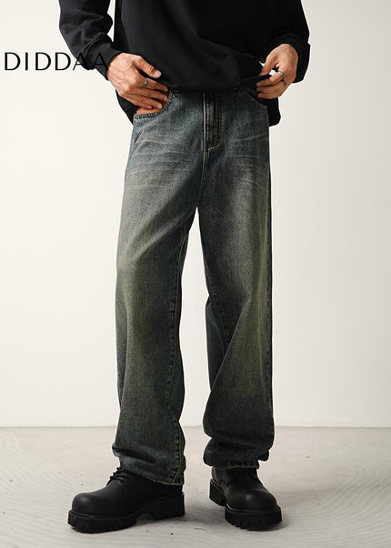 Blue Vintage Wash Distressed Casual Jeans for Men - Men’s Jeans