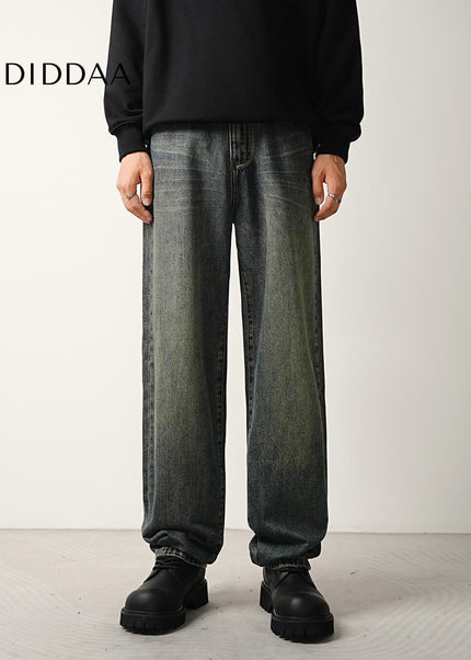 Blue Vintage Wash Distressed Casual Jeans for Men - Men’s Jeans