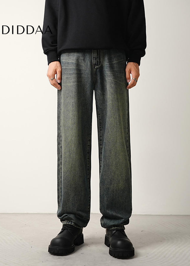 Blue Vintage Wash Distressed Casual Jeans for Men - Men’s Jeans