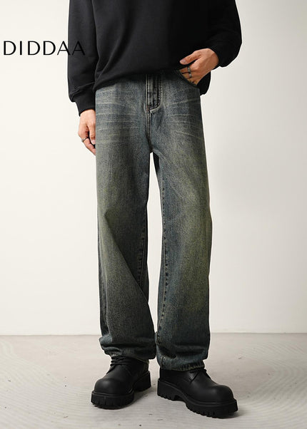 Blue Vintage Wash Distressed Casual Jeans for Men - Men’s Jeans