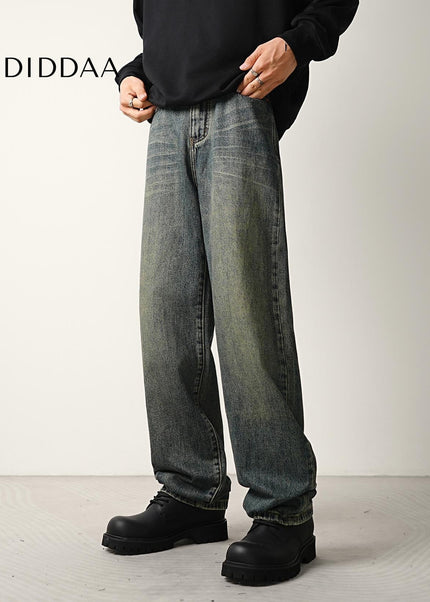 Blue Vintage Wash Distressed Casual Jeans for Men - Men’s Jeans