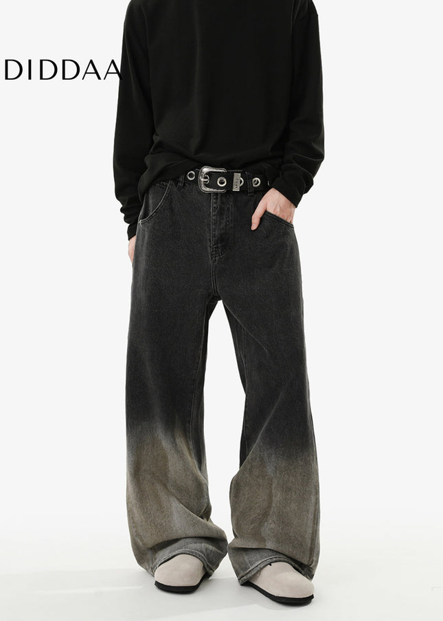Blue Vintage Washed Loose Fit Jeans for Men and Women - Men’s Jeans
